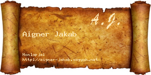 Aigner Jakab névjegykártya